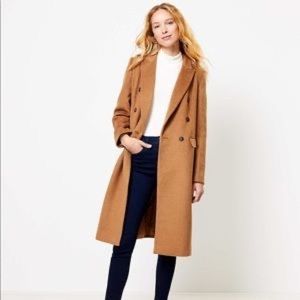 LOFT Double Breasted Camel Coat